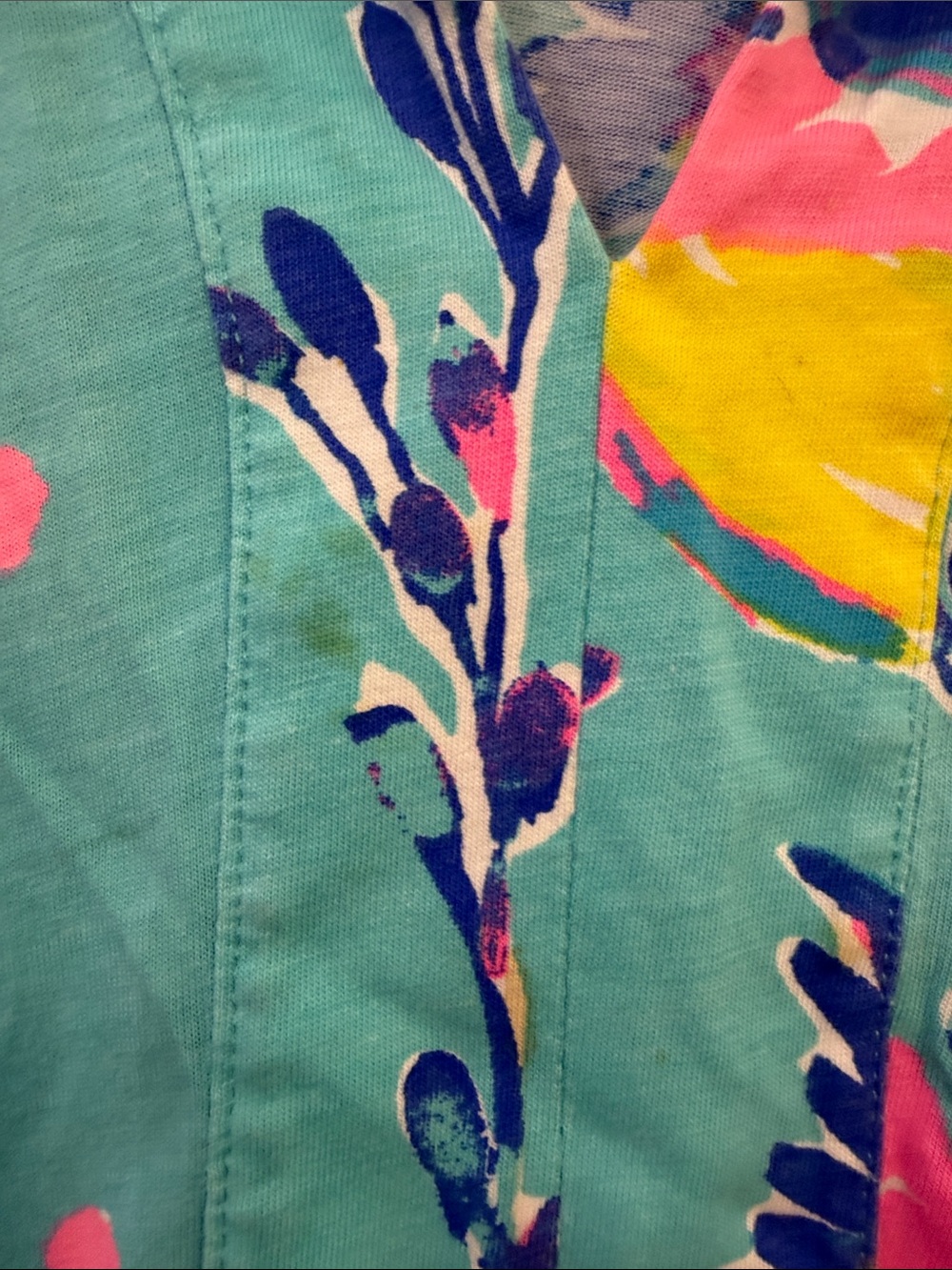 Lilly Pulitzer Teal Dress with Pink, Blue & Yellow Floral Print - Picture 4 of 4